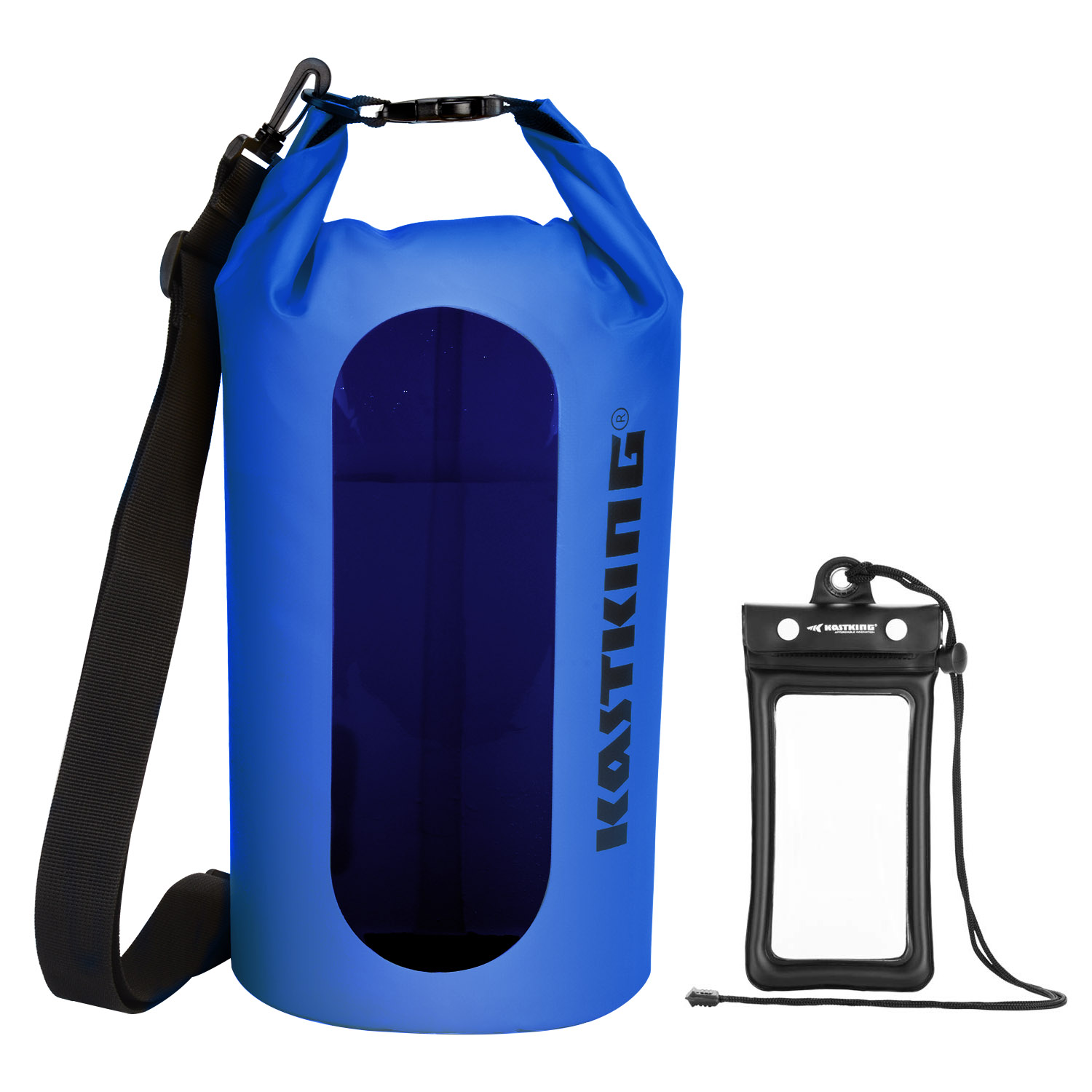 KastKing 100% Waterproof Dry Bag with Clear Window 500D PVC Material Dry Bag 10L 20L 30L For Fishing Camping Kayaking Hiking: Dry Bag blue / 10L
