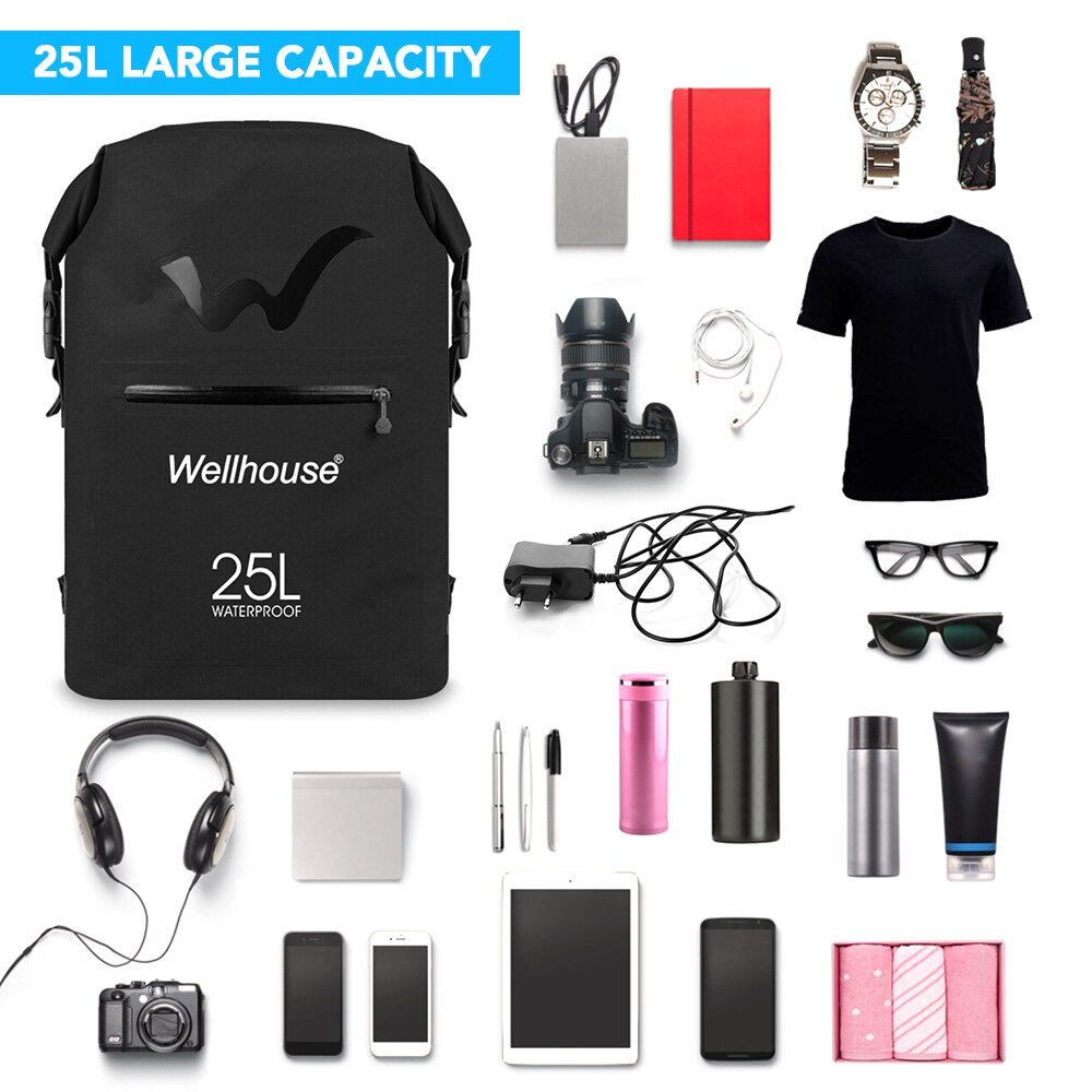 30L kayak sac étanche étanche IPX8 natation sac à dos sec sac Cation extérieur résistant à l'eau PVC pour hommes femmes Sport