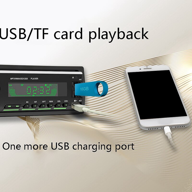 12V 1Din Radio Car Bluetooth Autoradio Car Stereo Radio FM Aux Input Receiver TF USB Car Multimedia Player