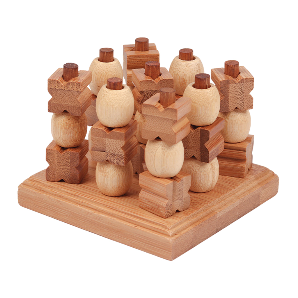 Viaggio tradizionale 3d legno Tic-Tac-Toe spingimi XO divertente gioco da tavolo XO scacchi gioco di Puzzle per bambini e adulti