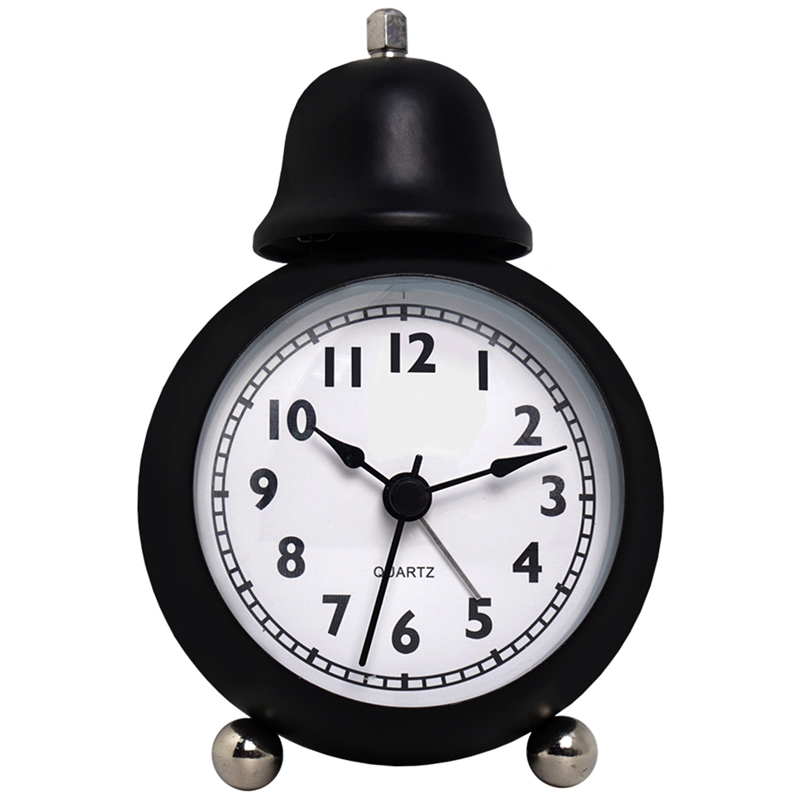 Alarm Clock,Bedside Analog Alarm Clock For Bedroom Battery Operated Round Clock For Room Decoration: Black