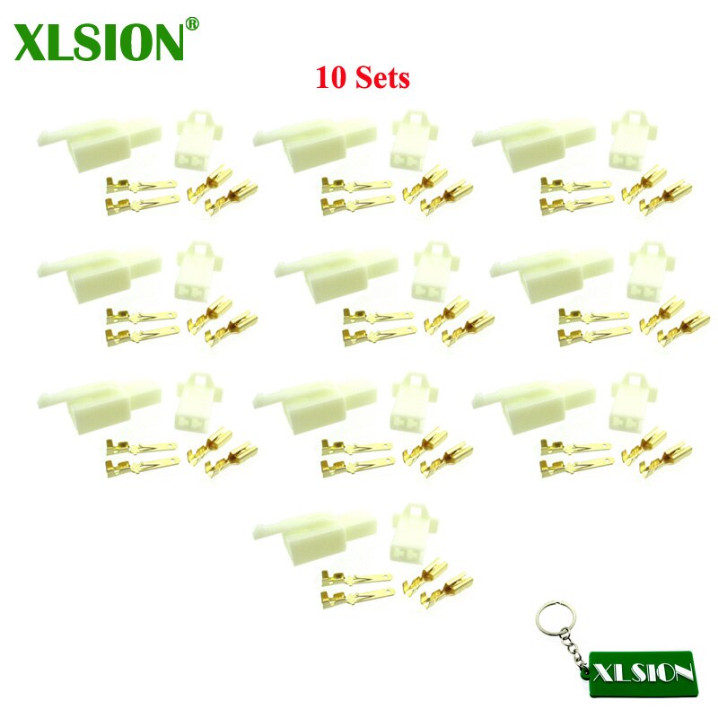 XLSION 2 Pins Electrical Wire Connector Terminal Harness Plug Socket For Pit Pocket Mini Bike Go Kart ATV Scooter Moped: 10pcs