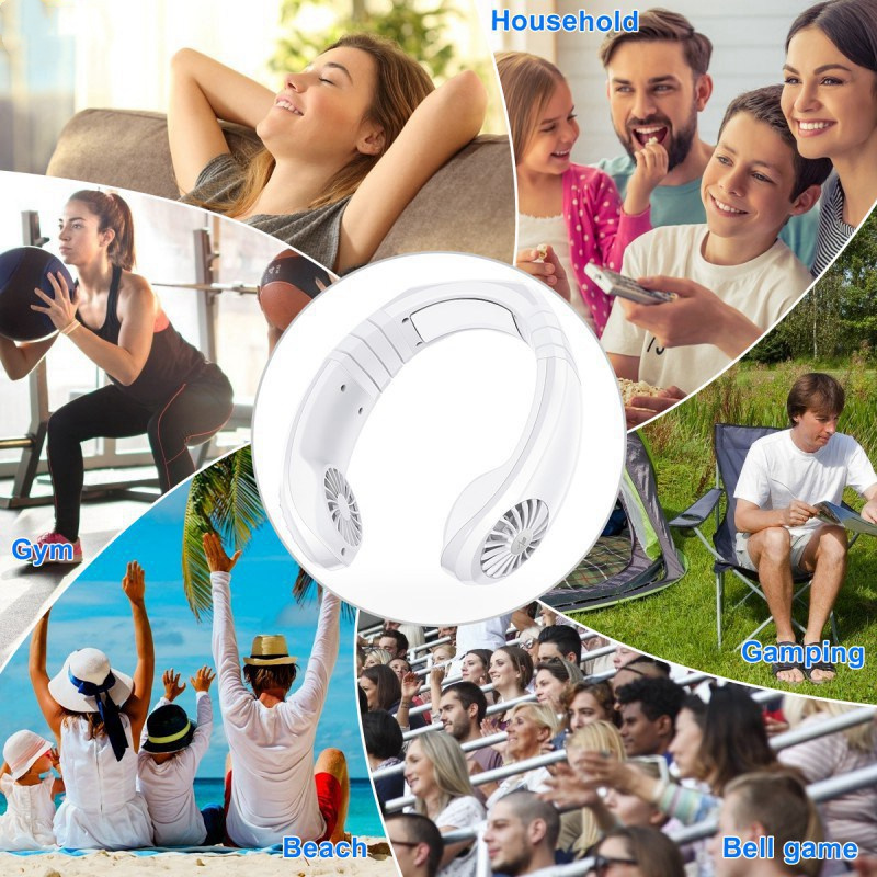 latest USB portable 2-in-1 air cooler mini electric air conditioner portable hanging neck cooling fan