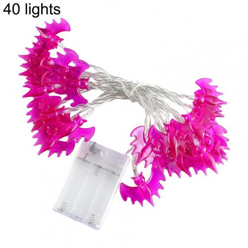 Eco-friendly Practical Halloween Bat LED String Lamp Durable Fairy Light Bat Shape for Home: 40 lights