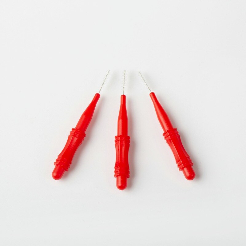 50pcs/lot Hygiene Dental Soft Floss Sticks Toothpick Teeth Cleaning Tooth Flossing Head Plastic Interdental Brush Dental Clean: Red