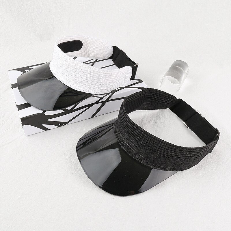 Chapeau femmes été chapeau de paille transparent style coréen casquette chapeau de soleil tout-match sans fond chapeau de soleil