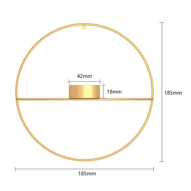 Metal Geometry Round Candlestick Tealight Candle Holder Home Wall Ornaments Decoration Europe 3D Candlestick: 18