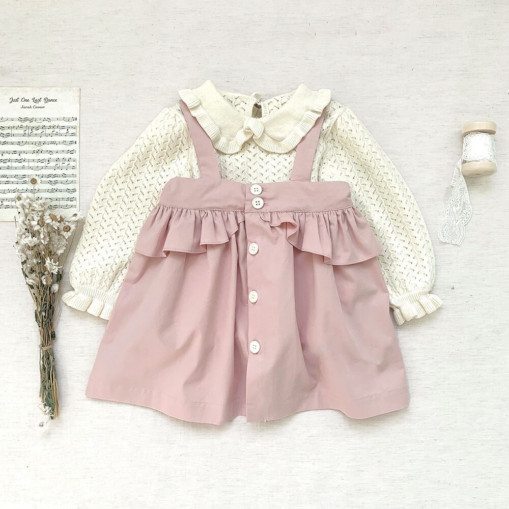 Vestito dal bambino della primavera di nuovo arrivo per le ragazze vestito casuale dalla neonata della principessa infantile senza maniche dell&#39;imbracatura rosa