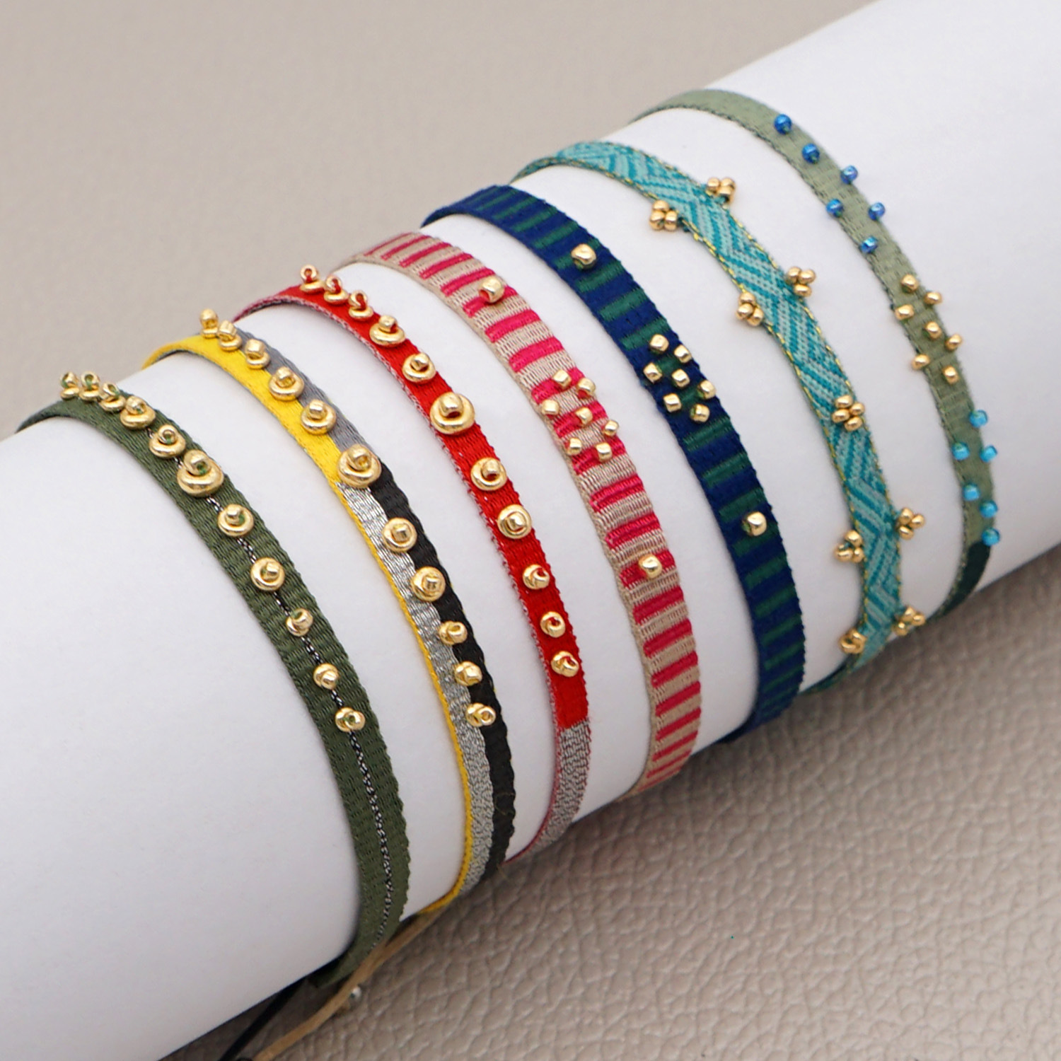 KKBEAD Colombia pulsera joyería tela cinta Pulseras de tela para mujer Pulseras tejidas hechas a mano