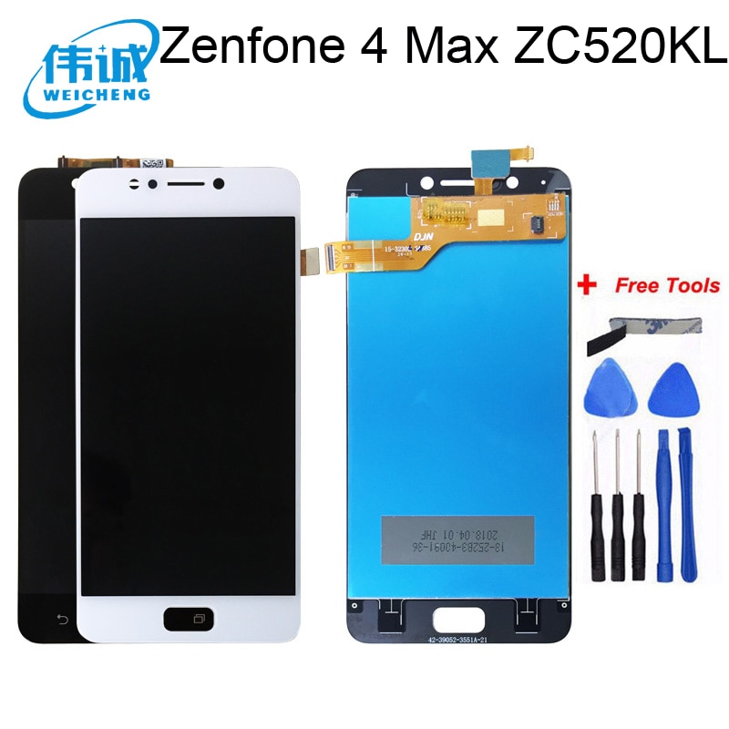 Weicheng til asus zenfone 4 max  zc520kl lcd-skærm digitizer samling erstatningstilbehør + gratis værktøjer
