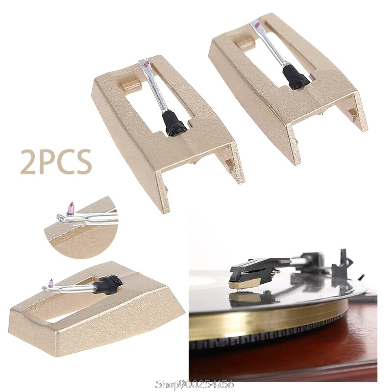 Platine phonographe en diamant, 2 pièces, aiguilles de stylet, accessoires pour enregistrement Gramophone Golden O30 20, directe