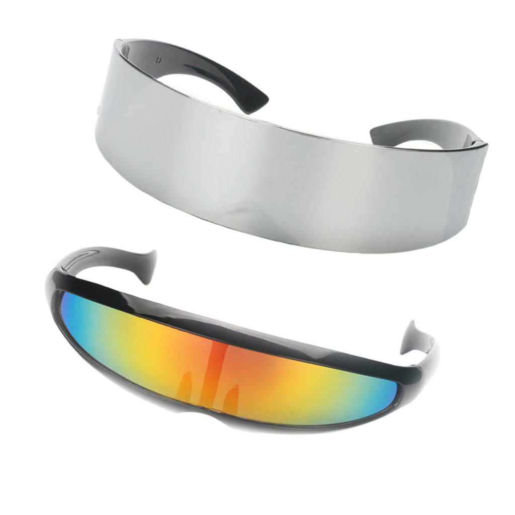 Gafas de sol con forma de Robot alienígena para Halloween, lentes de sol unisex de color azul, metálico y plateado, para fiestas de Halloween, 2 uds.