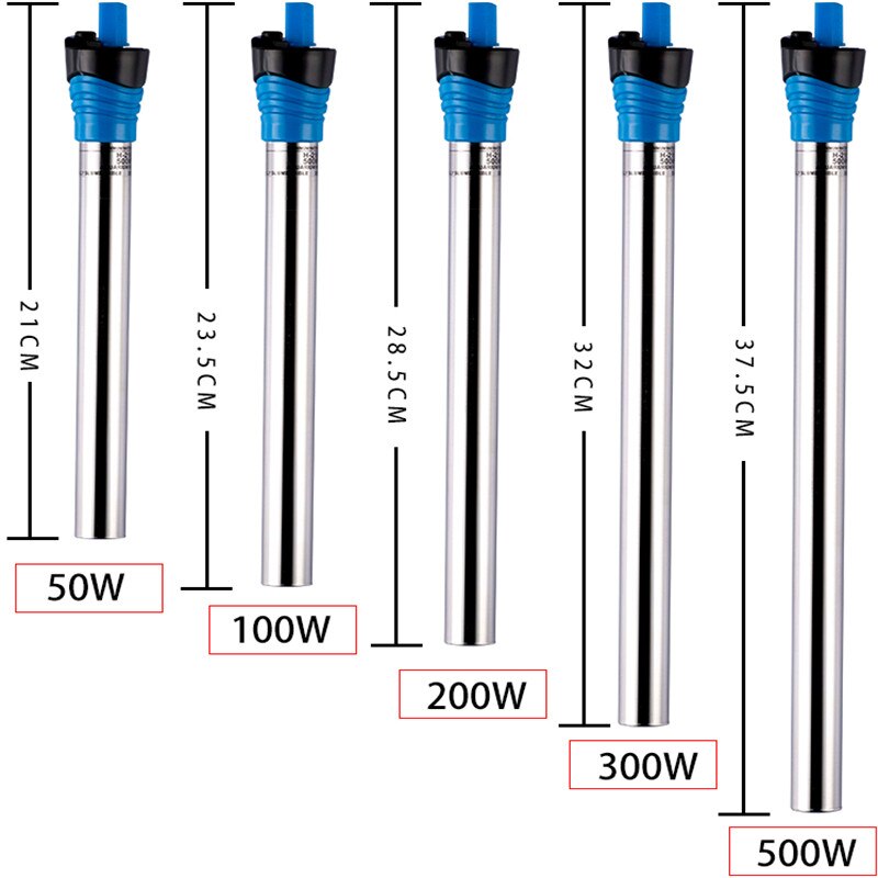 50W/100W/200W/300W/500W Dompelpompen Aquarium Heater Rvs Vis tank Temperatuur Thermostaat Verwarmingselement Energiebesparende