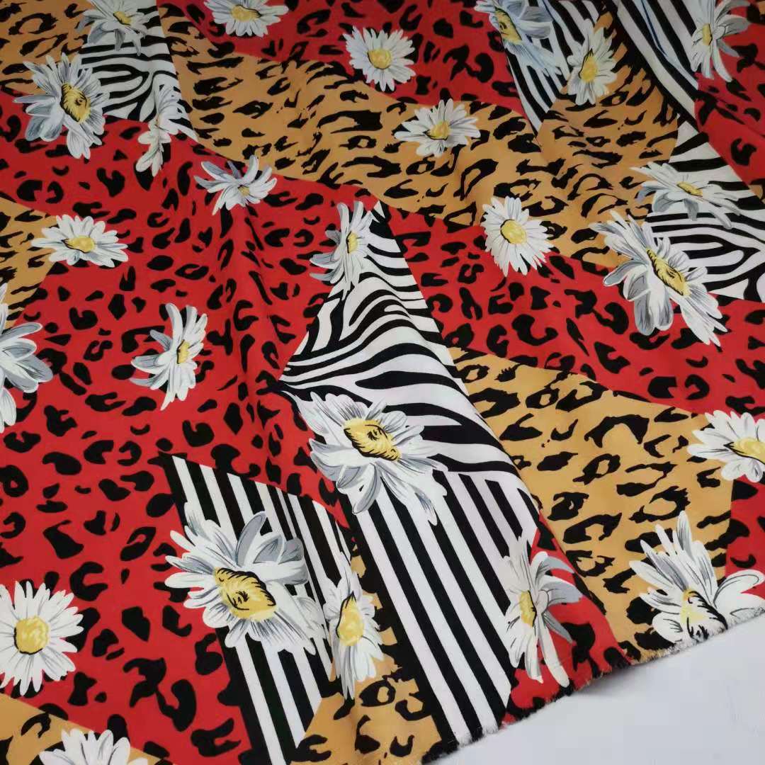 Flower Stretchy Chiffon Polyester Chiffon Dress Fabric Dress Fabric Printed Chiffon 1 Yard: 4 Pink