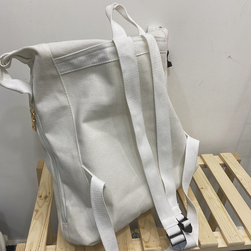 Harajuku Vrouwen Mannen Rugzak Reizen Rugzak Canvas Backbags Zwart Wit Schoudertas Schooltassen Voor Tienermeisjes Jongen Mochilas