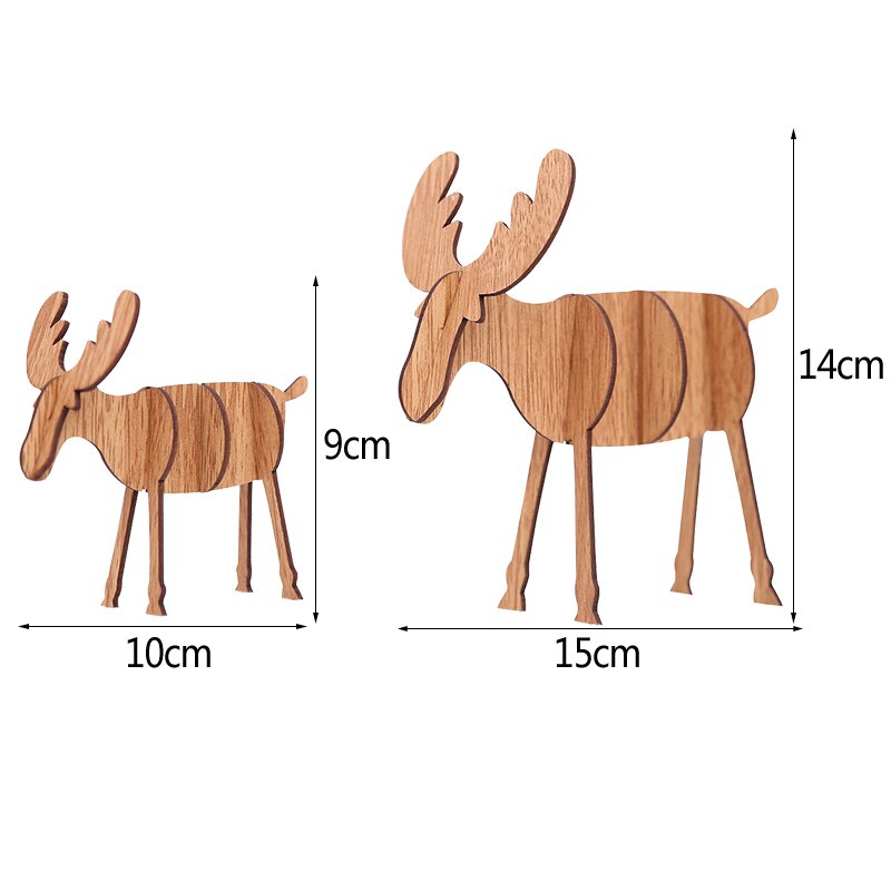 Gelukkig jaar doe-het-zelf knutselwerkje houten eland ornamenten kinderkerstversiering voor thuis kerstboom houten ornament: Zy380 b 02 b 04