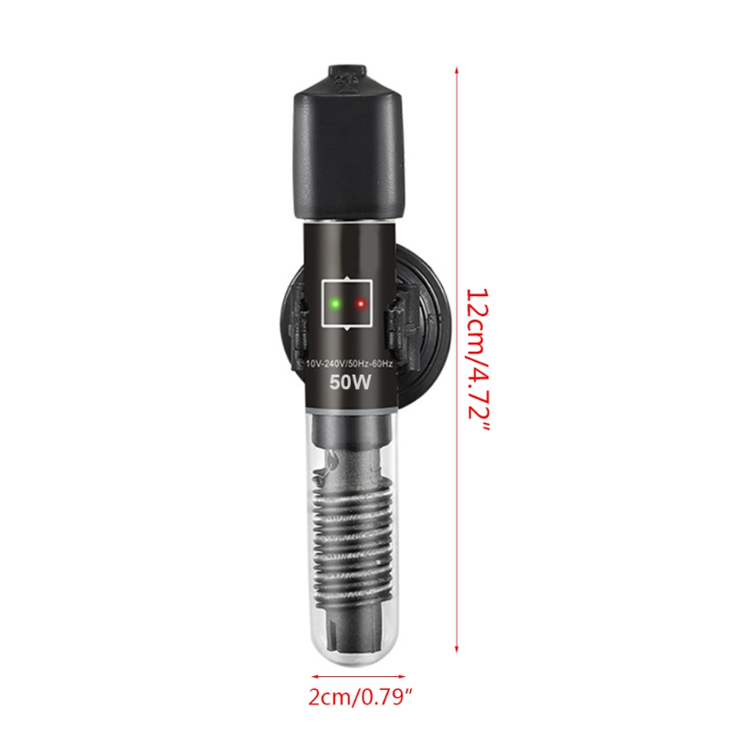 Calentador de acuario de 25W y 50W, calentador de temperatura constante, termómetro sumergible para tortuga y pecera, tubo de cuarzo con varilla de ventosa