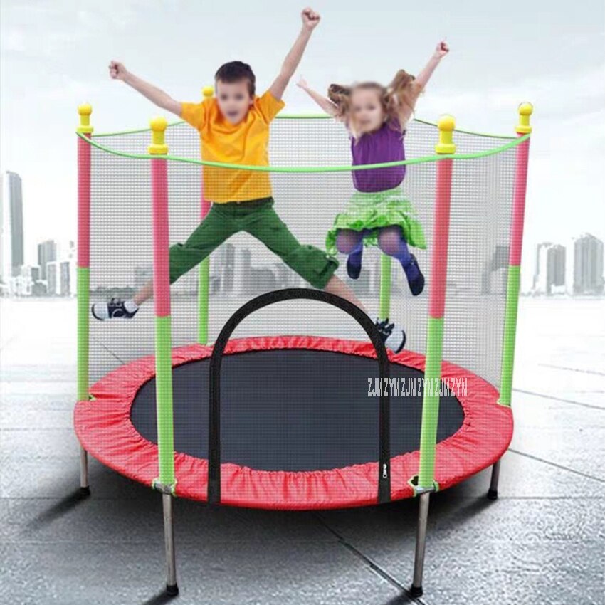 Trampoline rond d'intérieur pour enfants, jouet familial, petit lit de rebond, lit de rebond domestique, avec filet de protection, 1001