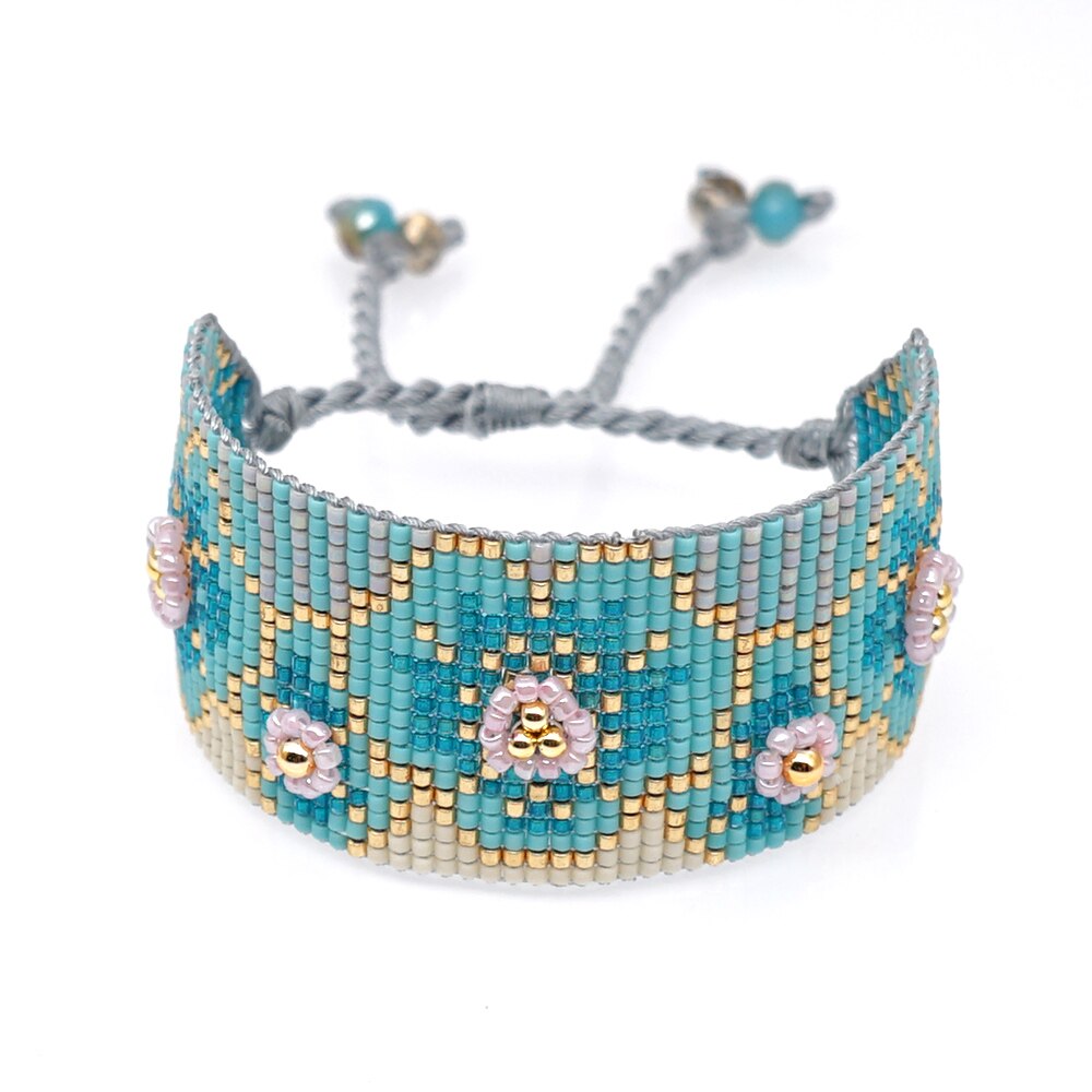 Bloem Patroon Miyuki Armband Voor Vrouwen Kralen Armbanden Pulseras Mujer Vrouwen Loom Sieraden Vriendschap Armband Handgemaakte