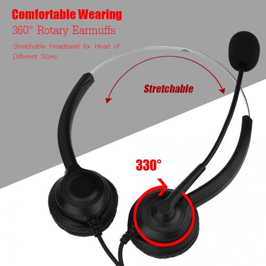 Mute Functie Callcenter USB Headset Noise Cancelling USB Callcenter Headset met Microfoon Hoofdtelefoon