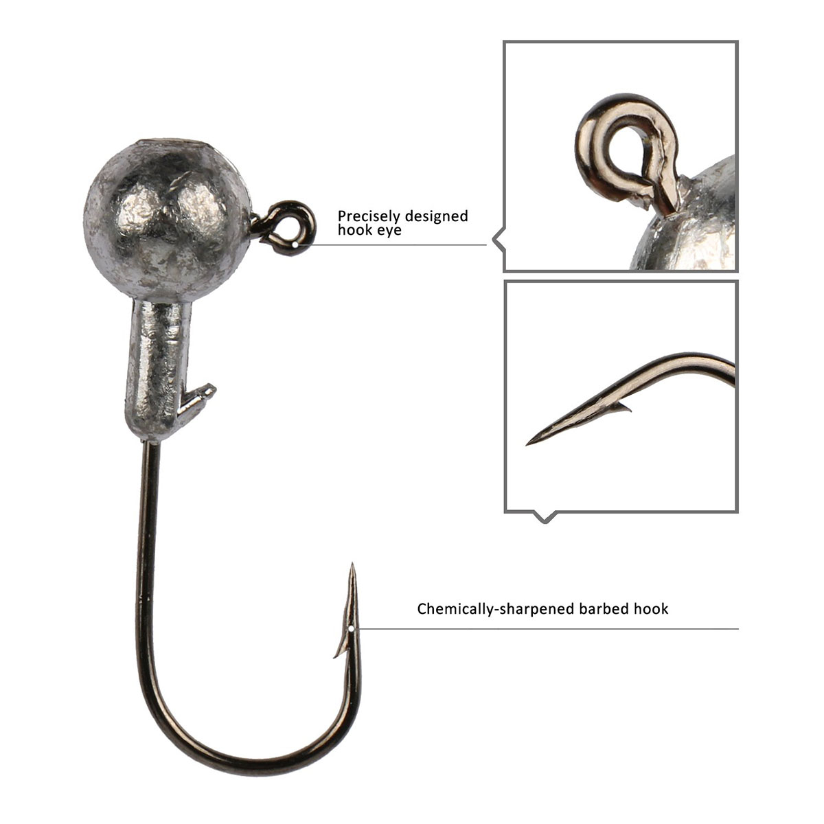 Round Jig Head, Lead Jig Head Hooks for Freshwater Saltwater Fishing, Swimbait Jig Heads with Fishing Box for TroutBass Fishing