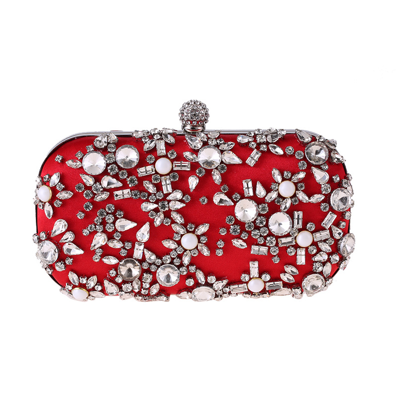 Luxy Moon Women Clutch Bag Wedding Clutch Party Purse and Handbag Pearl Clutch Luxury Handbags Women Bags Wallet bolsa: Design C Red