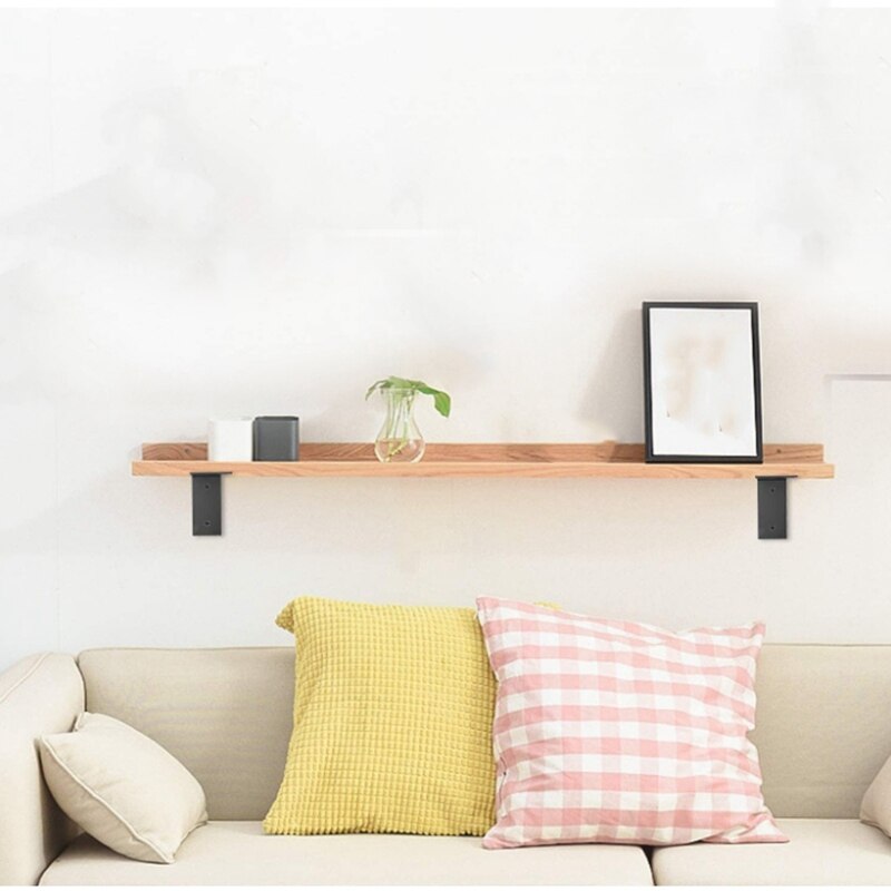 Kątownik kątowy w kształcie litery L, metalowe uchwyty na półki o dużej wytrzymałości na półki kątownik, 2 opakowania 4 otwory