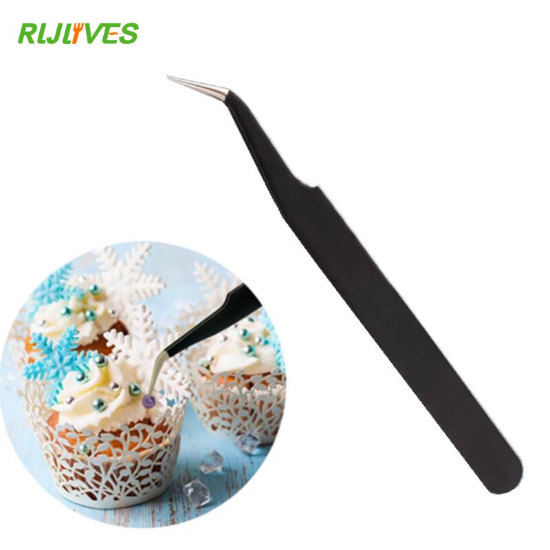 1 St Cake Decoratie Tweezer Rvs Antistatische Pincet Precisie Hard Clip Suiker Kralen Pincet Gereedschap