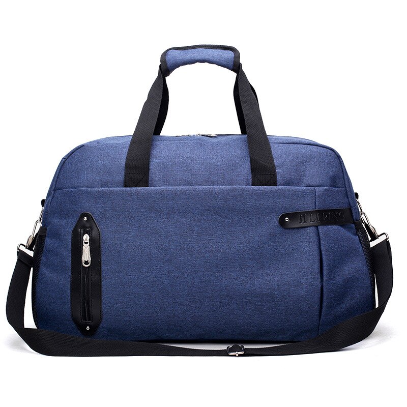 Mænd rejsetaske sports træning gym håndtaske stor kabine bagage skulder & crossbody tasker yoga taske weekend taske: Blå