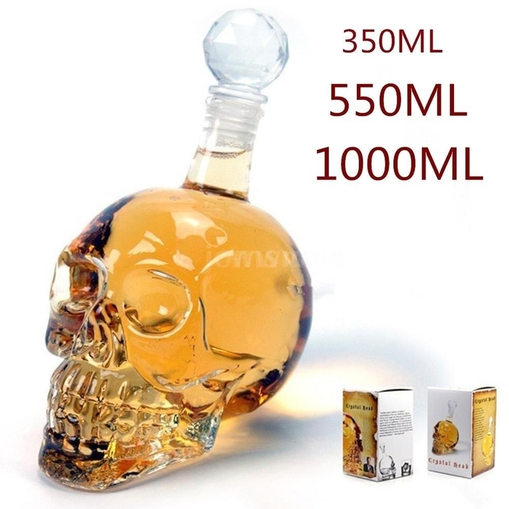 125ML/350ML/550ML/1000ML kreatywny kryształ czaszka kieliszek barek robić serwowania alkoholi jadalnia butelka whisky butelka wina DDC-41