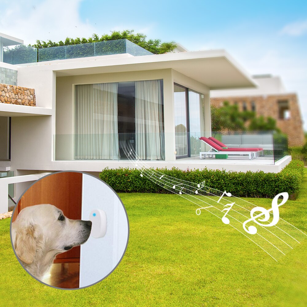 Pet Dog Training Wireless Door Bell Dog Doorbell 1 Receiver & 2 Transmitters Smart Door Bell