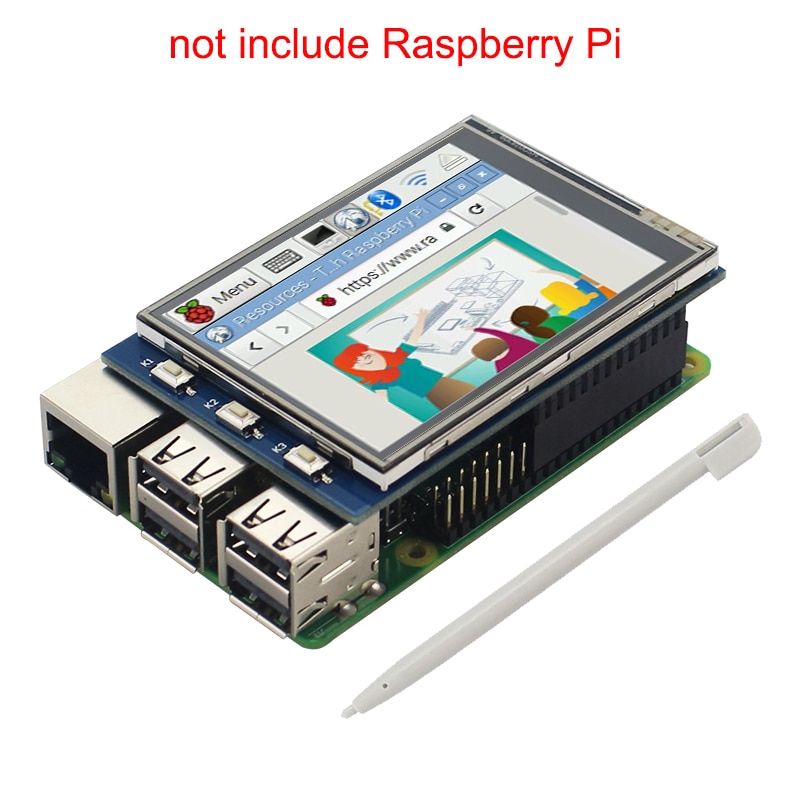 Raspberry Pi 4B/3B+/3B 2.8 inch 2.4 inch Touchscreen 320*240 LCD TFT SPI Display for All Version Raspberry Pi with Touch Pen