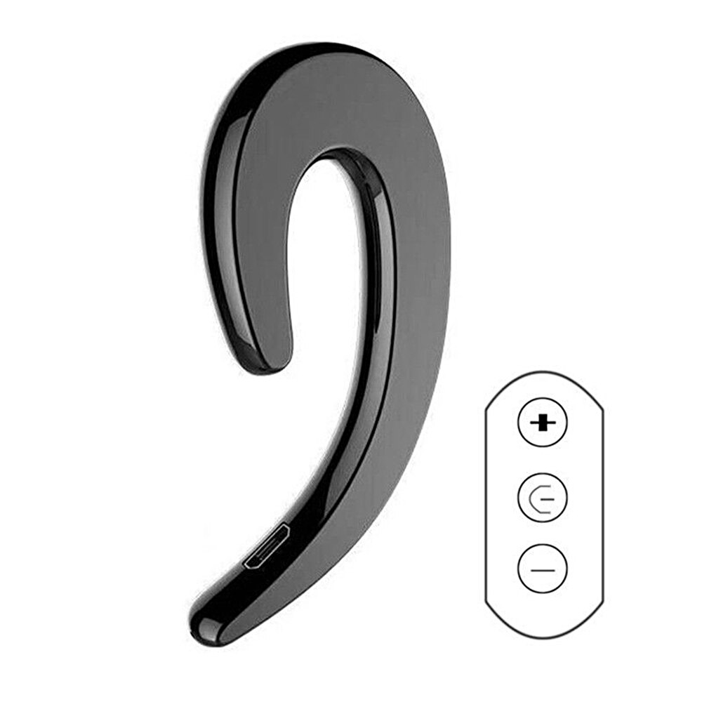 Universele Beengeleiding Oortelefoon Draadloze Bluetooth 4.2 Sport Stereo Headset Voor Laptop Tablet Voor Xiaomi Voor Iphone 7 8 X: Black