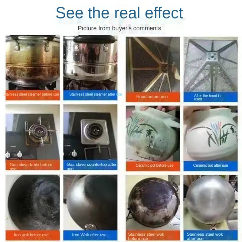 Kitchen Degreasing Iron Pot Bottom Cleaning Cream Pot Washing Artifact Pot Black Scale Cleaner Stainless Steel Derusting Cleaner