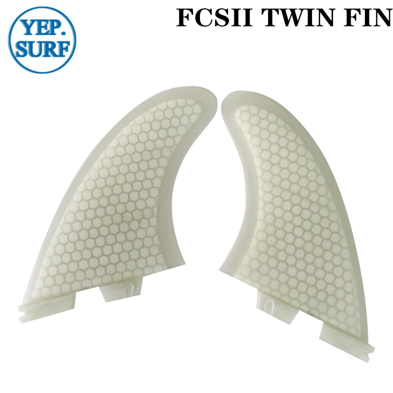 Fcsii twin fin surfbrætfinner twin fin hvid farve quillas surffinner