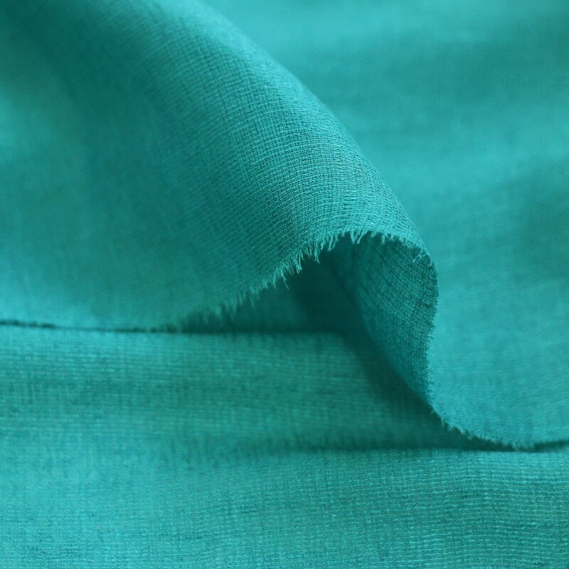100cm * 115cm elegancka jedwabna tkanina lniana robić sukni naturalny jedwab gaza oddychający materiał lniany jezioro zielone