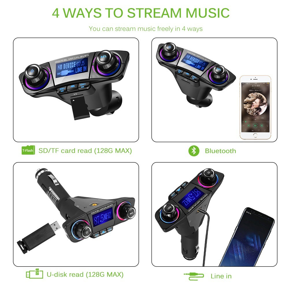 Universal FM Transmitter Handsfree Bluetooth Car BT06 MP3 Dual USB Receiver Stereo Music Transmitter Bluetooth Emergency Power