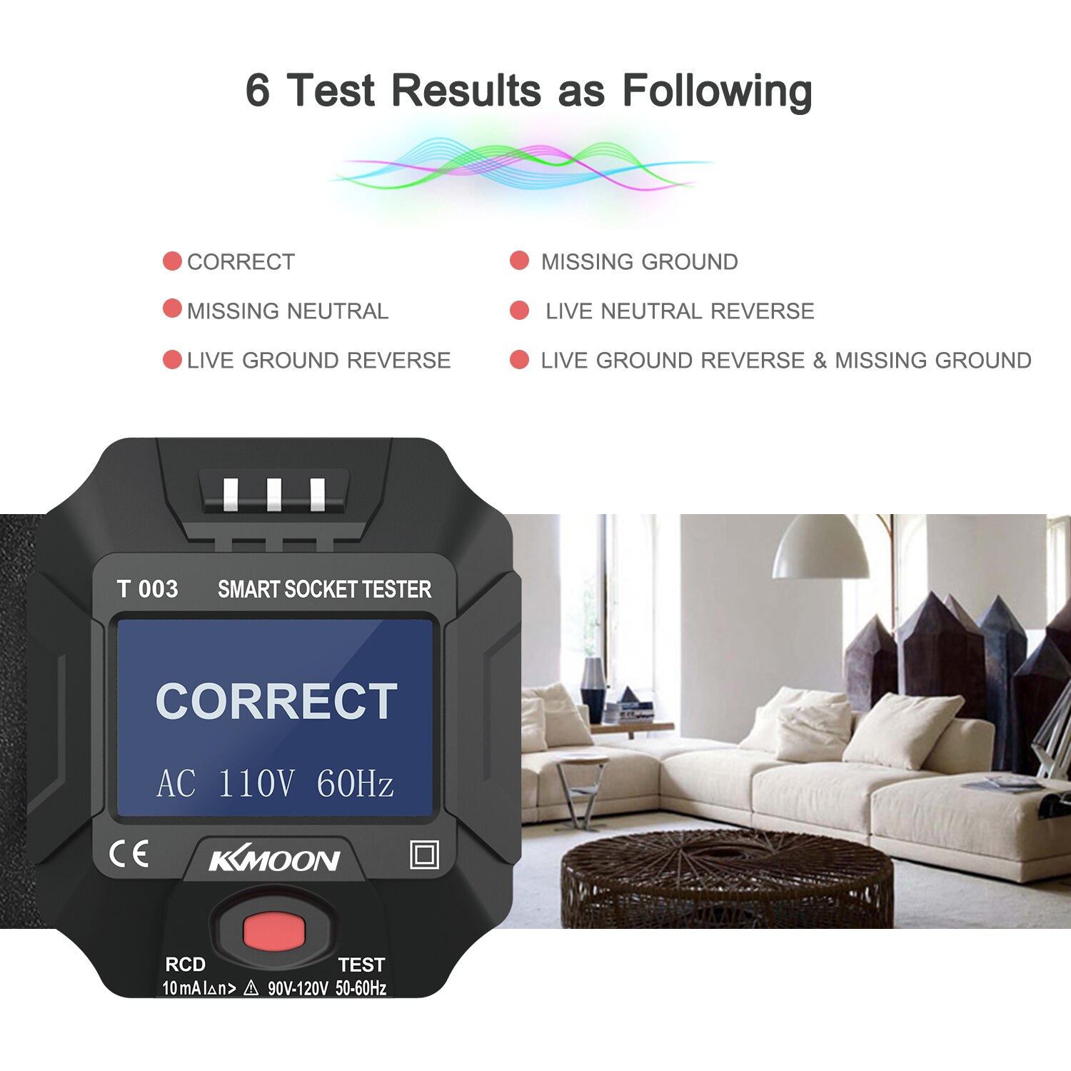 Kkmoon 220 ~ 250V Stopcontact Tester Display Lcd Socket Tester Circuit Polariteit Detector Muur Plug Breaker Finder Lekkage tester