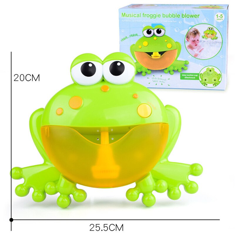 Bubbles Machine Toys For Children Kids Soap Bubble Blower Frog Shower Bubble Maker Bath Toys Outdoor Rana Burbujas 19Apr26: Built-in 12 Songs