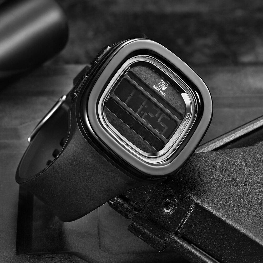 Benyar nieuwste elektronische herenhorloge schokbestendig duurzaam automatische datum top luxe elektronisch digitaal sporthorloge voor heren