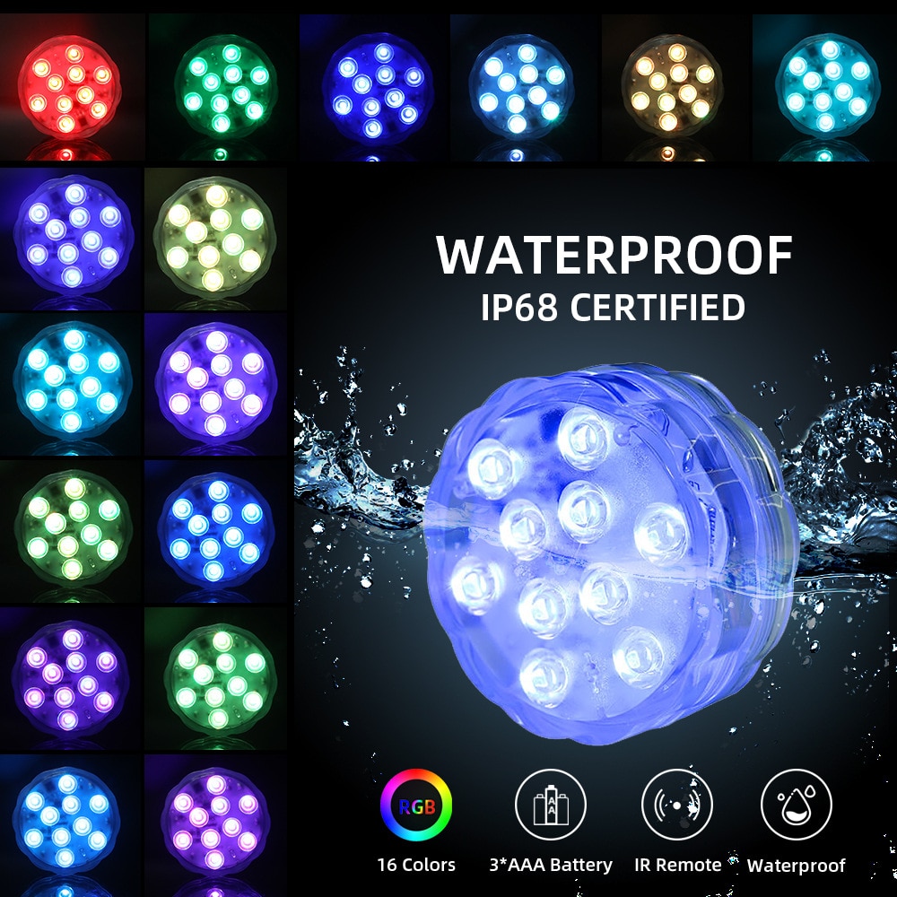 Dive lights led pool light swimming poole lights vase fish tank pond discotheque wedding party use night light for decoration