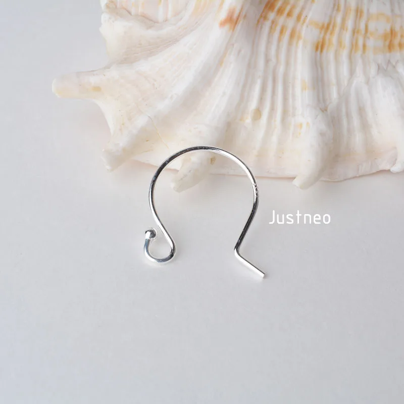 Gancho para la oreja de Plata de Ley 925 sólida, ganchos de alambre para pendientes con bola, accesorios para pendientes, componentes
