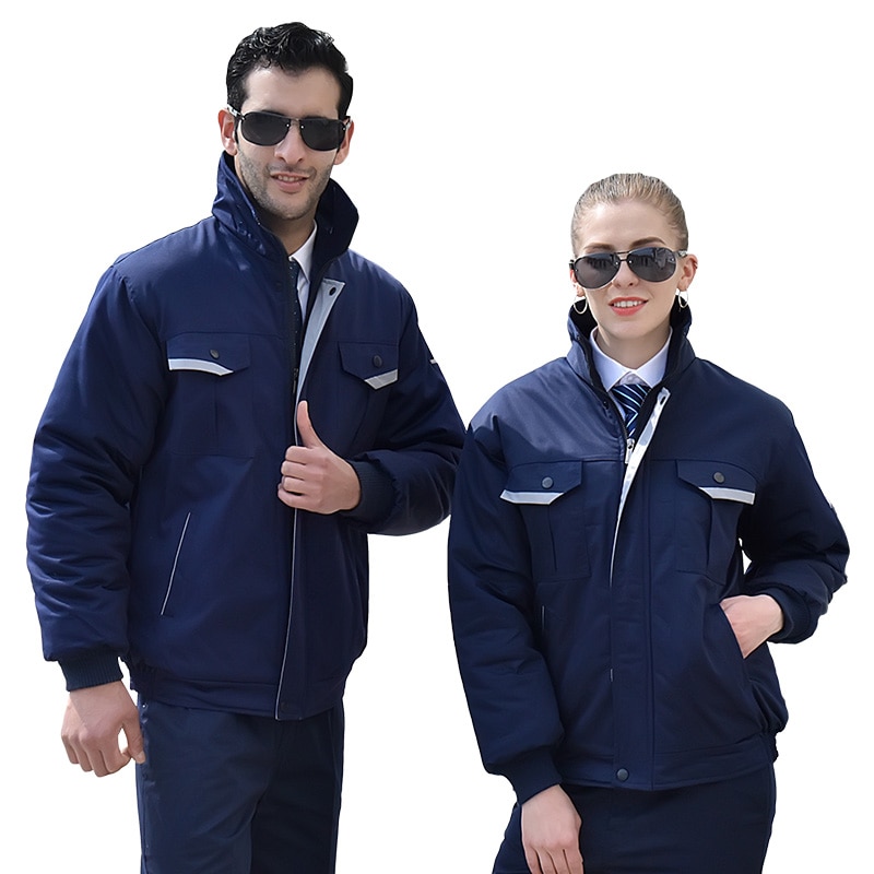 Winter Arbeitskleidung Overall für Männer Frauen Baumwolle Mantel Jacke Tragen-beständig Auto Reparatur Bau Fabrik Arbeits Uniformen