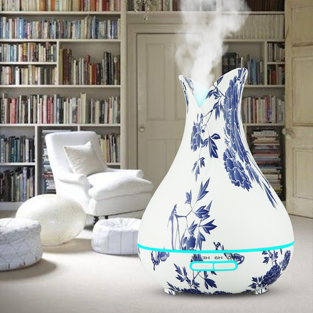 Blue and white porcelain pattern humidifier-US standard Air Aroma Essential Oil Diffuser LED Aroma Aromatherapy Humidifier