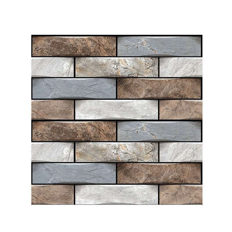 Pegatinas de pared de ladrillo 3D autoadhesivas, papel tapiz impermeable para habitación de niños, papel tapiz de cocina, pegatina de dormitorio, decoración del hogar, bricolaje, 6 uds.: B (6 Pcs)