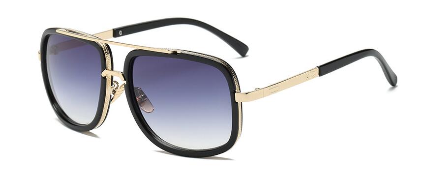 Mach One-gafas De Sol cuadradas para hombre y mujer, lentes De Sol unisex De lujosa, estilo Retro, De gran tamaño: DoubleGray
