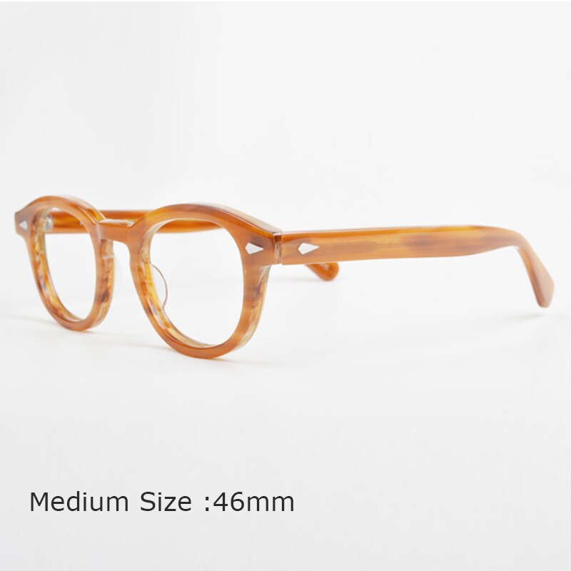 Lunettes Johnny Depp-monture de lunettes pour hommes et femmes, avec boîte et étui d'ordinateur, optique rétro, monture de lunettes, verres transparents: QF165-C82-M46mm