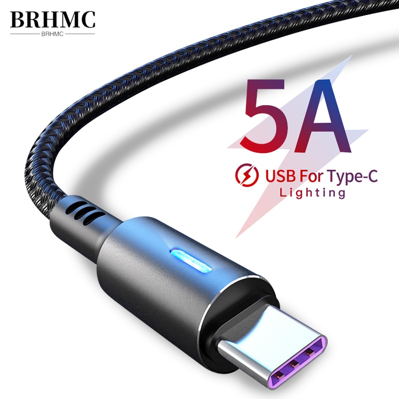 BRHMC USB Typ C Kabel für Samsung S10 S9 3A Schnelle USB Ladung Typ-C Ladegerät Datenkabel für redmi huawei xiaomi USB C kabel