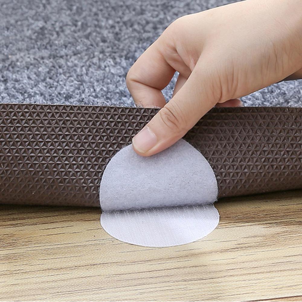 5 Pcs Dubbelzijdig Vaste Magic Sticky Ronde Zelfklevende Haak Lus Pads Non-Slip Houder Voor Sofa laken Tapijt Tafelkleed