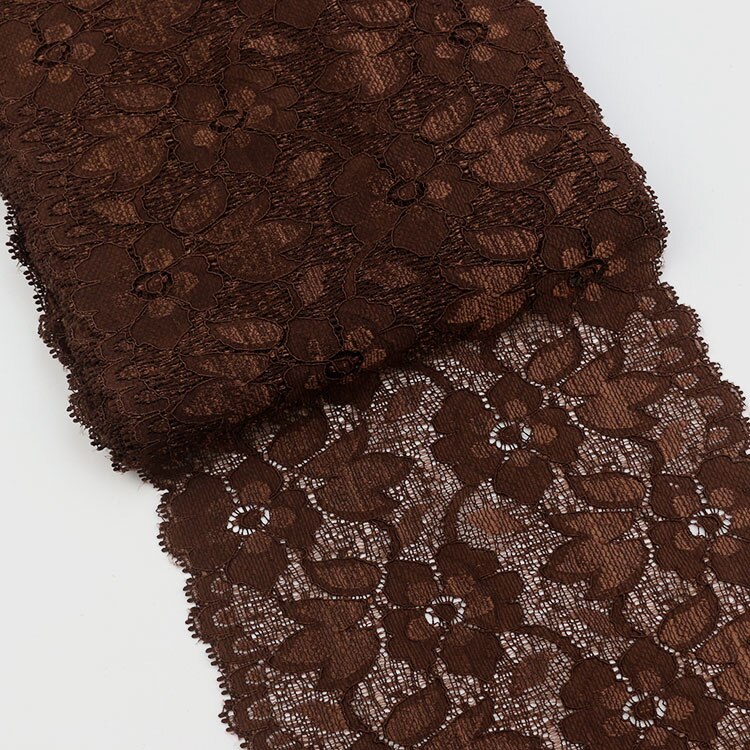 Ruban de dentelle souple à motif Floral de 16cm, fournitures d'artisanat en dentelle, robe pour vêtements dessus soutien-gorge décoration blanche, guipure dentelle: Marron